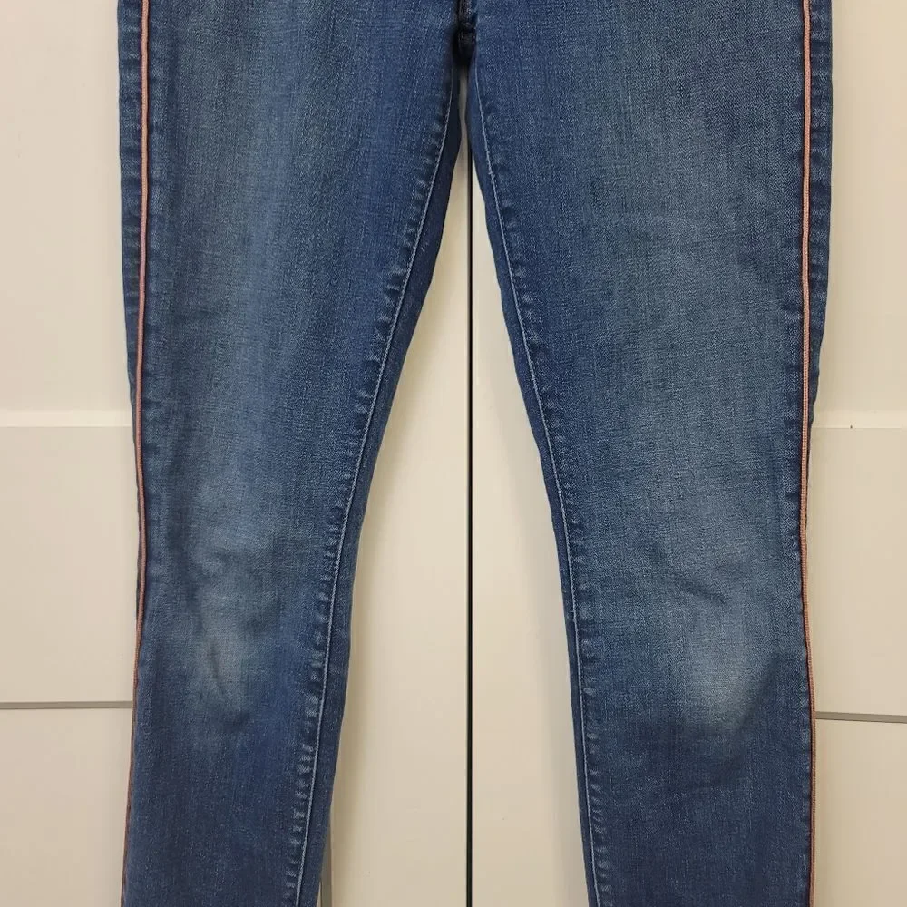 Mother looker high-rise piped skinny jeans in what I had before I had, size 27